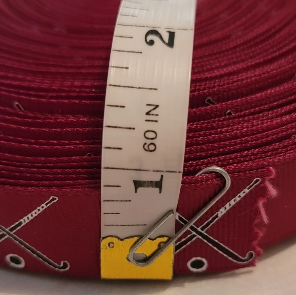 Burgandy Field Hockey Grosgain Ribbon and Foldover Elastic NWT